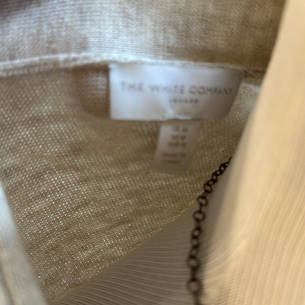 The White Company Oatmeal Merino/Cotton Long Open Cardigan, Medium, VGUC - Picture 8 of 8
